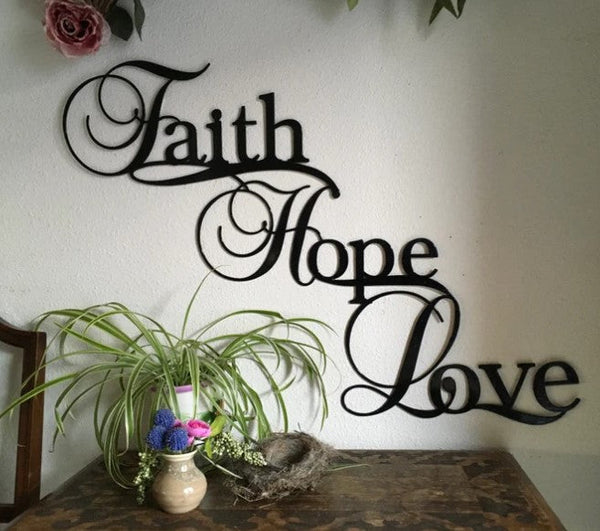 Faith, Hope, Love Christian Wall Decor- Christian Wall Decor Art
