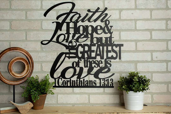 1 Corinthians 1313 Faith Hope And Love - Christian Wall Decor Art
