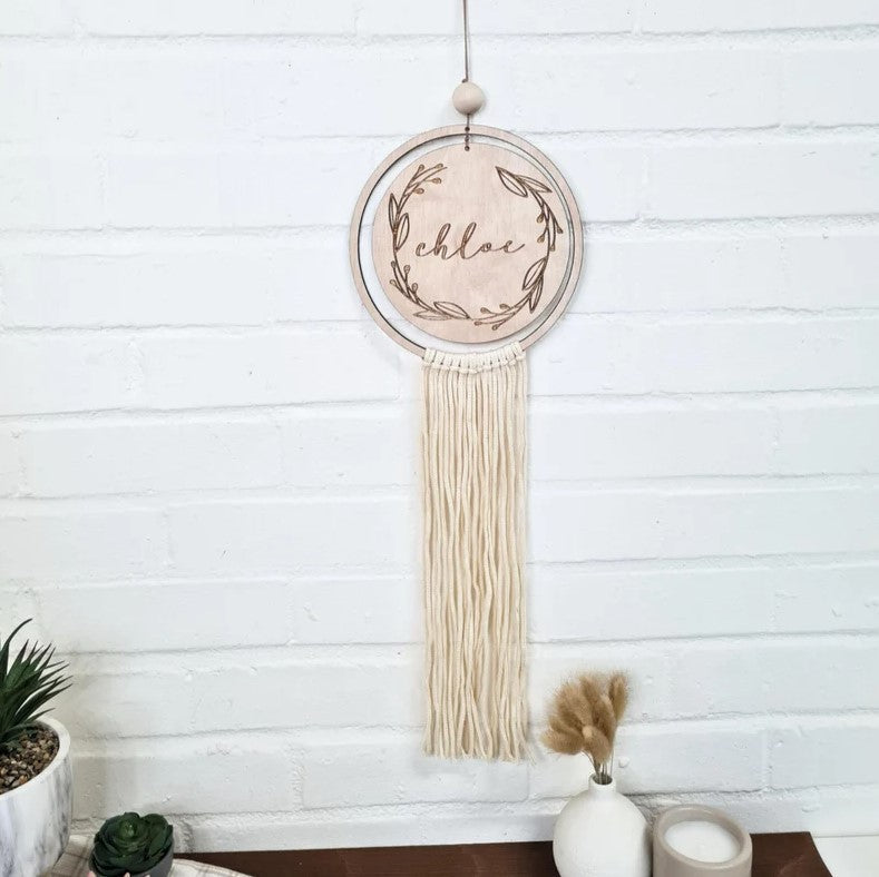 Personalized Macrame Namesign, Baby Name Plate, Boho Nursery Name Sign, Door Sign, Unique Baby Gift, Wedding Decor, Gift for Birth,