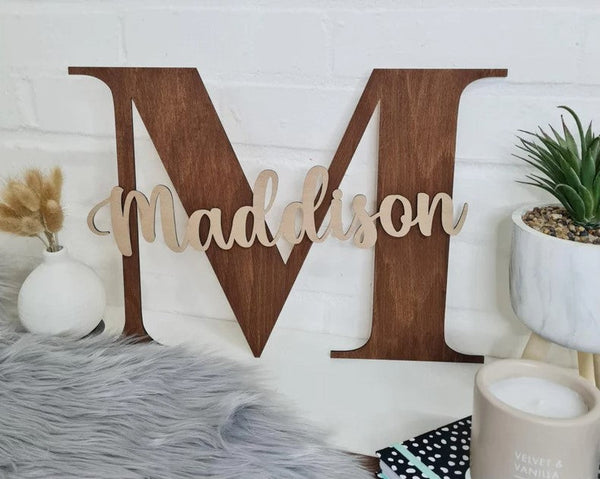Name Sign for Nursery Wooden Name Sign Baby Wall Decor Childrens Room Personalised Birthday Newborn Laser Cut Name Sign Crib Name Sign