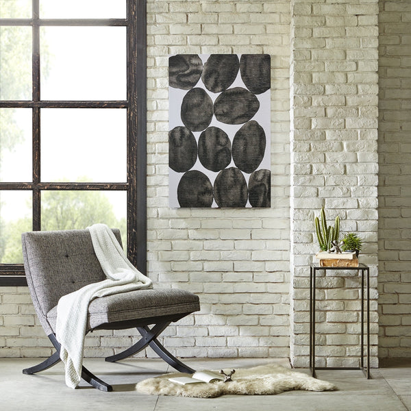Abstract Black Stones Canvas Wall Art for Living Room, Printed Ready to Hang Canvas Wall Art