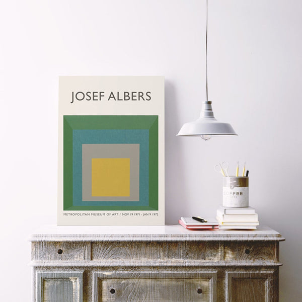 Josef Albers Masterpiece Canvas Wall Art for Living Room, Printed Ready to Hang Canvas Wall Art