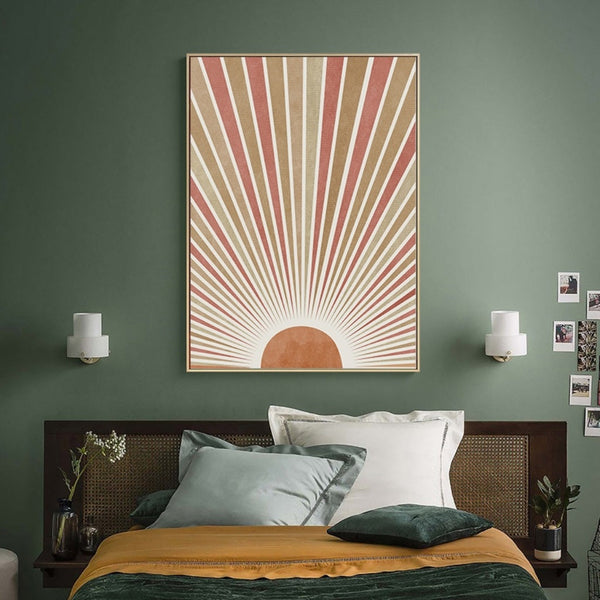 Abstract Sun Rise Canvas Wall Art for Living Room, Printed Ready to Hang Canvas Wall Art